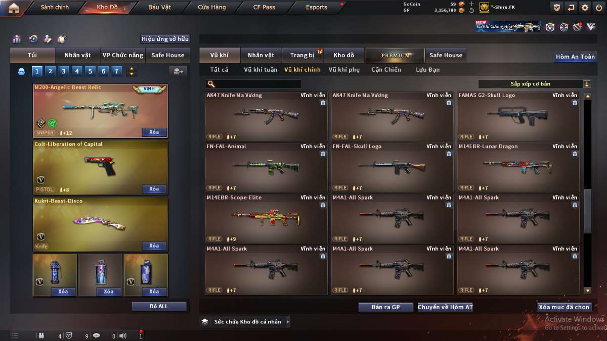 shop acc cf uy tin gia re